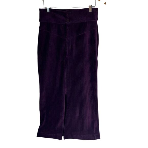 Free People We The Free In My Feelings Black Velour Side Zip Boot Cut Pants Sz M - Picture 5 of 8